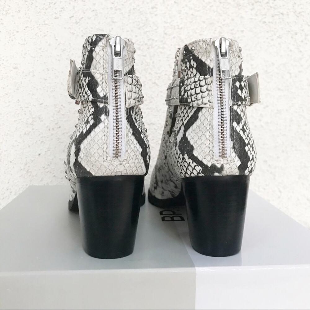 BP Sadey Snake Print Studded Cutout Ankle Boots - Picture 5 of 8